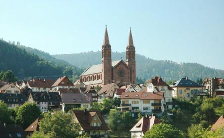 Forbach, vue sur l'église et la ville