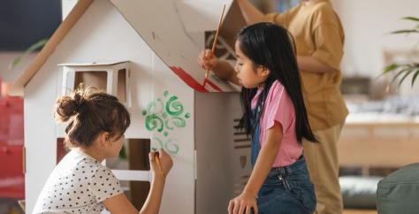 Activité à faire avec les enfants les jours de pluie, par exemple, construire une cabane